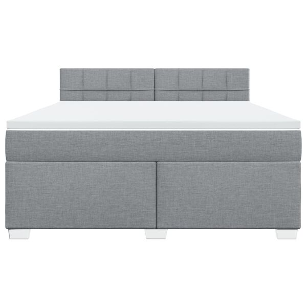 vidaXL Sommier &agrave; lattes de lit avec matelas Gris clair 180x200cm Tissu
