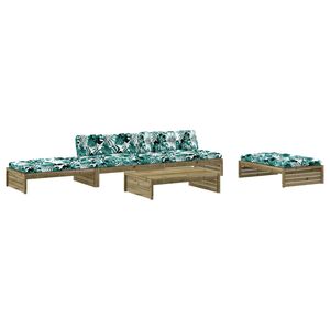 vidaXL Salon de jardin 5 pcs avec coussins bois de pin impr&eacute;gn&eacute;