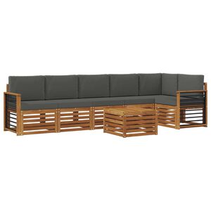 vidaXL Ensemble de canap&eacute;s d'ext&eacute;rieur 7 pc Naturel et Anthracite