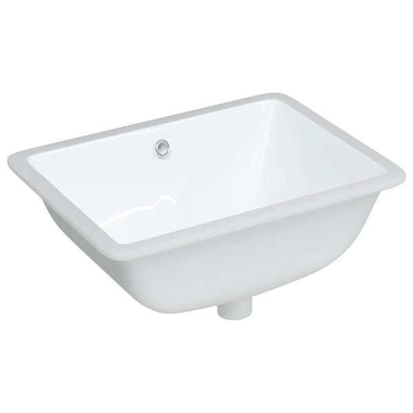 vidaXL &Eacute;vier salle de bain blanc rectangulaire c&eacute;ramique