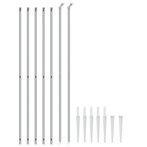 vidaXL Cl&ocirc;ture &agrave; mailles losang&eacute;es avec ancrage argent&eacute; 1,6x10 m