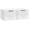 vidaXL Meuble TV mural Montage mural Blanc brillant 78,5 x 41 x 30 cm
