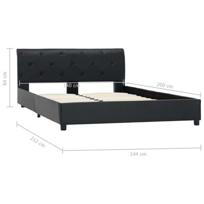 vidaXL Cadre de lit Noir Similicuir 140 x 200 cm