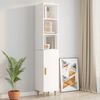 vidaXL Armoire murale Blanc brillant 34,5x32,5x90 cm Bois d'ing&eacute;nierie