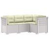 vidaXL Canap&eacute; de jardin 4 places avec coussins aspect rotin PP Blanc