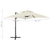 vidaXL Parasol de jardin en porte-&agrave;-faux &agrave; double toit sable