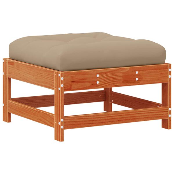 vidaXL Repose-pieds de jardin Pin massif Brun Cir&eacute;