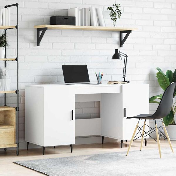 vidaXL Bureau blanc 140x50x75 cm bois d'ing&eacute;nierie