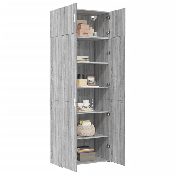 vidaXL Armoire de rangement sonoma gris 80x42,5x225 cm