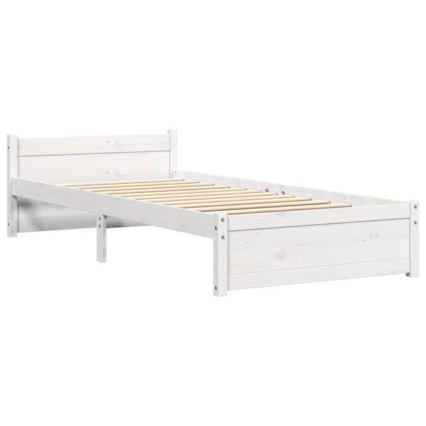 vidaXL Cadre de lit sans matelas blanc bois massif 90x190 cm