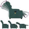 vidaXL Fauteuil inclinable de massage Vert foncé Tissu