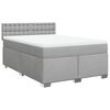 vidaXL Sommier &agrave; lattes de lit avec matelas Gris clair 140x190cm Tissu