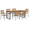 vidaXL Ensemble de salle &agrave; manger pour jardin 7 pc Gris et marron