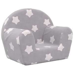 vidaXL Canap&eacute; pour enfants gris clair avec &eacute;toiles peluche douce