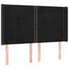 vidaXL T&ecirc;te de lit avec oreilles Noir 147x16x118/128 cm Velours