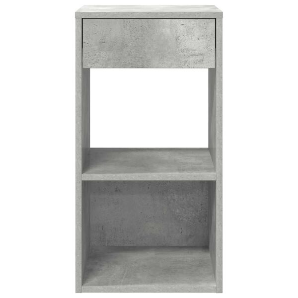 vidaXL Table de chevet avec tiroir gris b&eacute;ton 35x34x66,5 cm