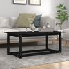 vidaXL Table basse Noir 110x55x45 cm Bois massif de pin