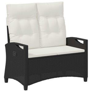 vidaXL Banc de jardin avec oreiller Noir et Cr&egrave;me 105 x 60 x 112 cm