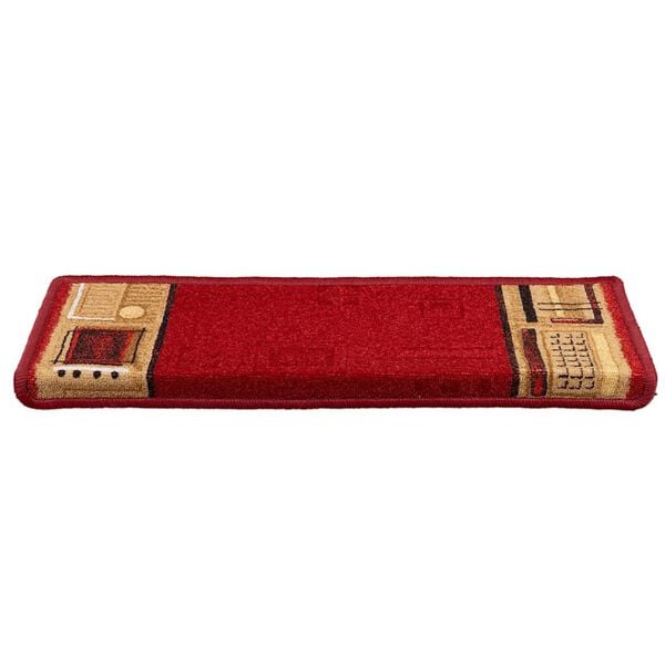 vidaXL Tapis d'escalier autoadh&eacute;sifs 5 pcs 65x21x4 cm Rouge