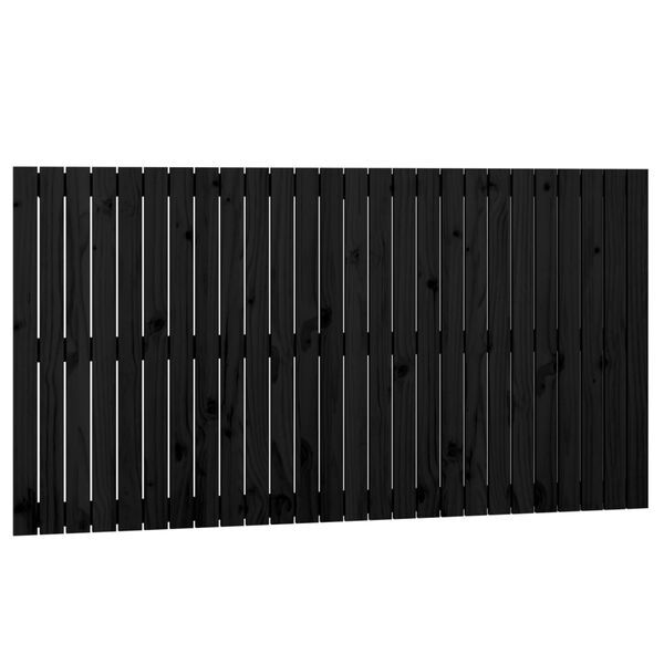 vidaXL T&ecirc;te de lit murale Noir 166x3x90 cm Bois massif de pin