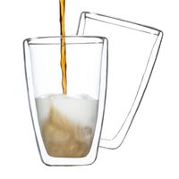 HI Ensemble de verres à latte macchiato 2 pcs 400 ml transparent