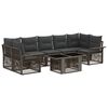 vidaXL Ensemble de canap&eacute; de jardin 8 pc Gris et Gris fonc&eacute; polyrotin