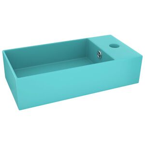vidaXL Lavabo de salle de bain avec trop-plein C&eacute;ramique Vert clair