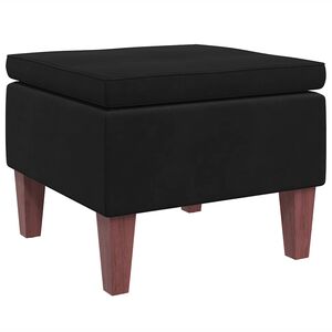 vidaXL Tabouret avec pieds en bois Noir Velours