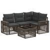 vidaXL Ensemble de canap&eacute; de jardin 5 pc Gris et Gris fonc&eacute; polyrotin