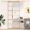 vidaXL Porte coulissante dor&eacute; 90x205 cm verre ESG clair et aluminium