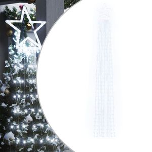 vidaXL Guirlande de sapin de No&euml;l 320 LED blanc froid 375 cm
