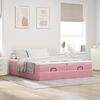 vidaXL Cadre de lit ottoman avec matelas rose 200x200 cm velours