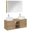 vidaXL Ensemble de mobilier de salle de bain 4 pcs Ch&ecirc;ne artisanal