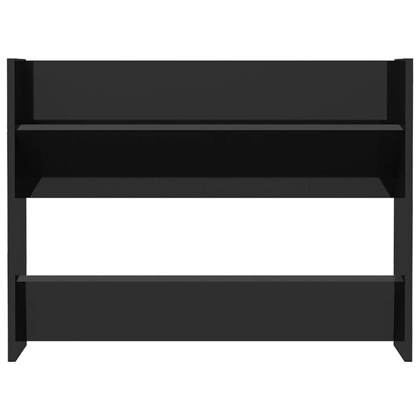 vidaXL Armoire &agrave; chaussures murale noir brillant bois d'ing&eacute;nierie