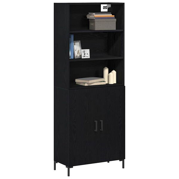 vidaXL Haut Armoire Chêne noir 69,5 x 34 x 180 cm Bois d'ingénierie