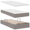 vidaXL Lit avec rangement et matelas avec matelas Taupe 90 x 200 cm