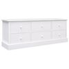 vidaXL Meuble TV Blanc 108x30x40 cm Bois de Paulownia solide