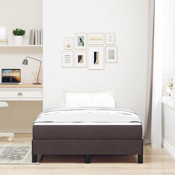 vidaXL Lit &agrave; ressorts avec matelas Marron fonc&eacute; 120 x 190 cm tissu