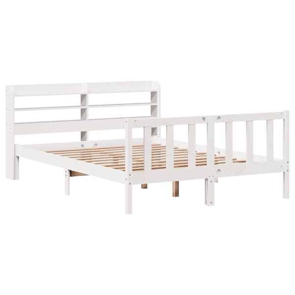vidaXL Cadre de lit sans matelas blanc 140x200 cm bois de pin massif
