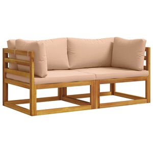 vidaXL Canap&eacute; d'angle avec coussins 2 pc 2 place Bois d'Acacia Massif