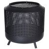 ProGarden Panier &agrave; feu avec grille de barbecue 50x51 cm Noir