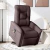 vidaXL Fauteuil inclinable de massage Marron fonc&eacute; Tissu