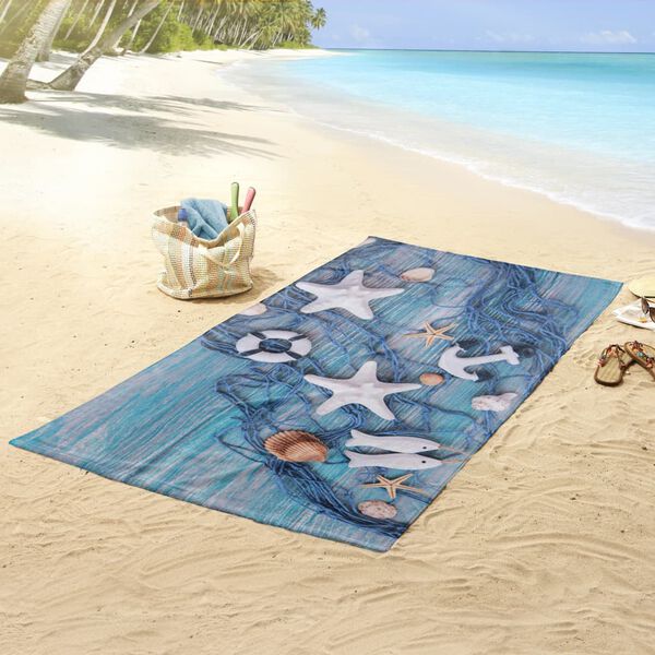 Good Morning Serviette de plage KEVIN 100x180 cm Bleu