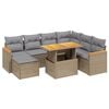 vidaXL Salon de jardin avec coussins 8 pcs beige r&eacute;sine tress&eacute;e