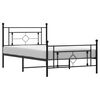vidaXL Cadre de lit m&eacute;tal sans matelas avec pied de lit noir 107x203cm