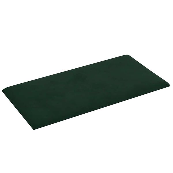 vidaXL Panneaux muraux 12 pcs Vert fonc&eacute; 30x15 cm Velours 0,54 m&sup2;