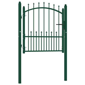 vidaXL Portail de cl&ocirc;ture EMMEN avec pointes en acier 104&nbsp;x&nbsp;97&nbsp;cm vert