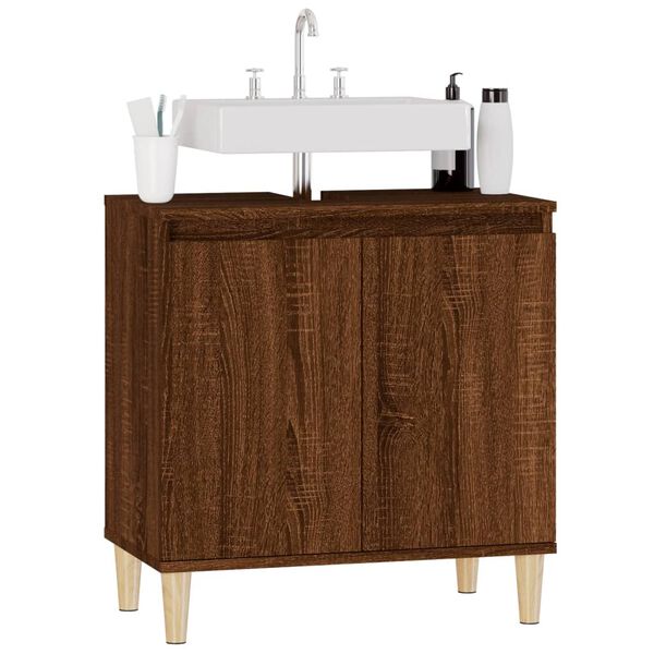 vidaXL Meuble d'évier chêne marron 58x33x60 cm bois d'ingénierie