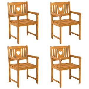 vidaXL Chaises de jardin 4 pc Naturel Bois d'Acacia Massif