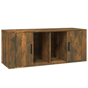 vidaXL Meuble TV Ch&ecirc;ne fum&eacute; 100x35x40 cm Bois d'ing&eacute;nierie